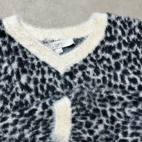 LOFT Women’s Cheetah Leopard Animal Print Soft Stretchy Sweater Womens Sz Small - Picture 7 of 7
